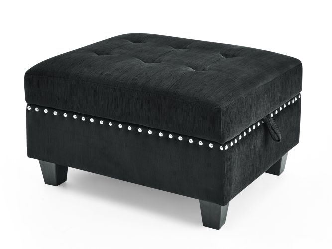 Ottoman for Modular Sectional,Black Velvet (25.5"x31.5"x19") Ottoman for Modular Sectional,Black Velvet (25.5"x31.5"x19")