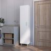 Stephan 1-Door 4-Shelf Tall Storage Cabinet White