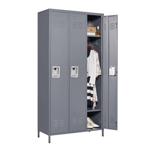 3 Door 72"H Metal Lockers With Lock for Employees,Storage Locker Cabinet for Home Gym Office School Garage,Gray 3 Door 72"H Metal Lockers With Lock for Employees,Storage Locker Cabinet for Home Gym Office School Garage,Gray