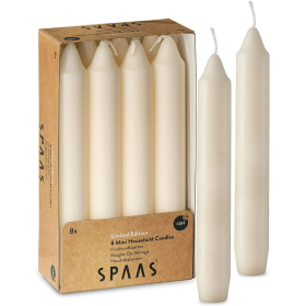 SPAAS Straight Candle Sticks - Pack of 8 6" Long Ivory Candles | 5 Hour Long Burning Unscented Candles for Emergency Candles, Chime Candles, Table Can