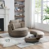 39"W Oversized Swivel Chair with moon storage ottoman for Living Room, Modern Accent Round Loveseat Circle Swivel Barrel Chairs for Bedroom Cuddle Sof