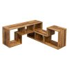 Double L-Shaped Oak TV Stand,Display Shelf ,Bookcase for Home Furniture,Fir Wood