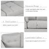 97.2" Modern Linen Fabric Sofa, L-Shape Couch with Chaise Lounge,Sectional Sofa with one Lumbar Pad,Gray