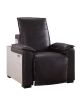 ACME Nernoss Power Motion Recliner, Dark Grain Brown Leather & Aluminum 59943