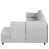 97.2" Modern Linen Fabric Sofa, L-Shape Couch with Chaise Lounge,Sectional Sofa with one Lumbar Pad,Gray