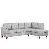 97.2" Modern Linen Fabric Sofa, L-Shape Couch with Chaise Lounge,Sectional Sofa with one Lumbar Pad,Gray