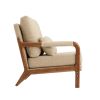 Modern Teddy Fabric Accent Chair,Oak Wood Frame Armchair for Living Room