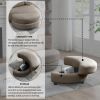 39"W Oversized Swivel Chair with moon storage ottoman for Living Room, Modern Accent Round Loveseat Circle Swivel Barrel Chairs for Bedroom Cuddle Sof