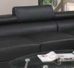 Black Color Sectional Living Room Furniture Faux Leather Adjustable Headrest Right Facing Chaise & Left Facing Sofa