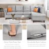 97.2" Modern Linen Fabric Sofa, L-Shape Couch with Chaise Lounge,Sectional Sofa with one Lumbar Pad,Gray