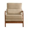 Modern Teddy Fabric Accent Chair,Oak Wood Frame Armchair for Living Room