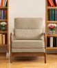 Modern Teddy Fabric Accent Chair,Oak Wood Frame Armchair for Living Room