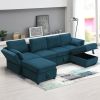 109*54.7" Chenille Modular Sectional Sofa,U Shaped Couch with Adjustable Armrests and Backrests,6 Seat Reversible Sofa Bed with Storage Seats for Livi