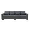 104" 4-Seater Modern Linen Fabric Sofa with Armrest Pockets and 4 Pillows,Minimalist Style Couch for Living Room, Apartment, Office,3 Colors