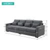 104" 4-Seater Modern Linen Fabric Sofa with Armrest Pockets and 4 Pillows,Minimalist Style Couch for Living Room, Apartment, Office,3 Colors