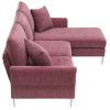 84 " Convertible Sectional Sofa, Modern Chenille L-Shaped Sofa Couch with Reversible Chaise Lounge, Fit for Living Room, Apartment(2 Pillows)