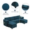 109*54.7" Chenille Modular Sectional Sofa,U Shaped Couch with Adjustable Armrests and Backrests,6 Seat Reversible Sofa Bed with Storage Seats for Livi