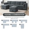 109*54.7" Chenille Modular Sectional Sofa,U Shaped Couch with Adjustable Armrests and Backrests,6 Seat Reversible Sofa Bed with Storage Seats for Livi