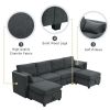 109*54.7" Chenille Modular Sectional Sofa,U Shaped Couch with Adjustable Armrests and Backrests,6 Seat Reversible Sofa Bed with Storage Seats for Livi