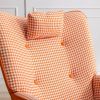 35.5 inch Rocking Chair, Soft Houndstooth Fabric Leather Fabric Rocking Chair for Nursery, Comfy Wingback Glider Rocker with Safe Solid Wood Base for