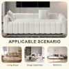 82*30" Modern Teddy Velvet Sofa,2-3 Seat Mid Century Indoor Couch, Exquisite Upholstered Loveseat with Striped Decoration for Living Room,Bedroom,Apar